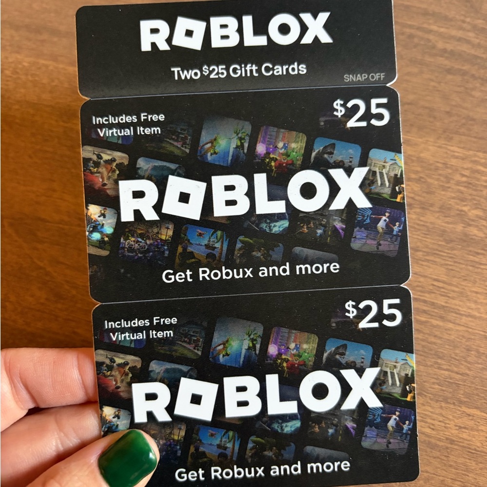 Roblox $50 Gift Cards, $25 Each